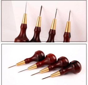 تصویر درفش چرمدوزی دایموند دسته چوب گردو 