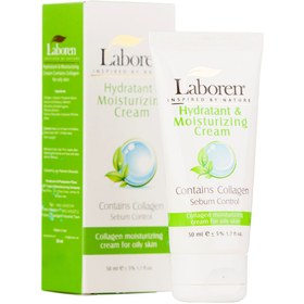 تصویر کرم مرطوب کننده بی رنگ حاوی کلاژن پوست چرب لابورن laboren hydratant and moisturizing cream