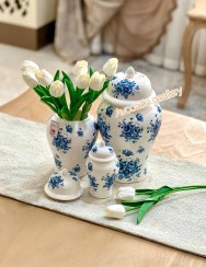 تصویر جینجر جار گل آبی-جنس سرامیکی 