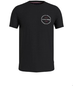 تصویر تی‌شرت مردانه هیلfiger با لوگوی گرد - 100% پنبه، مشکی برند Tommy Hilfiger Men's Hilfiger Roundel Logo T-Shirt - Cotton, Black