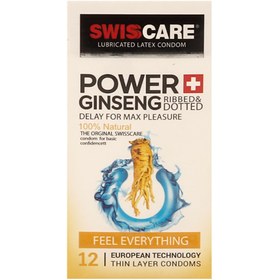 تصویر کاندوم پاور جنسینگ 12عددی سوئیس کر Swisscare Power Gensing 12 Numbers