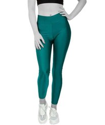 تصویر لگینگ زنانه ورزشی کمر پهن مدل 24035 سبز براق آگی 