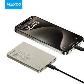 تصویر پاوربانک وایرلس آیفون فست شارژ 15 وات و تایپ سی 20 وات 10000 مکسکو MP29 Maxco Super Slim Magsafe Power Bank 10000mAh MP29