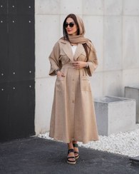 تصویر مانتو بلند زنانه شانتون سایز ۴۴ و ۴۶ 