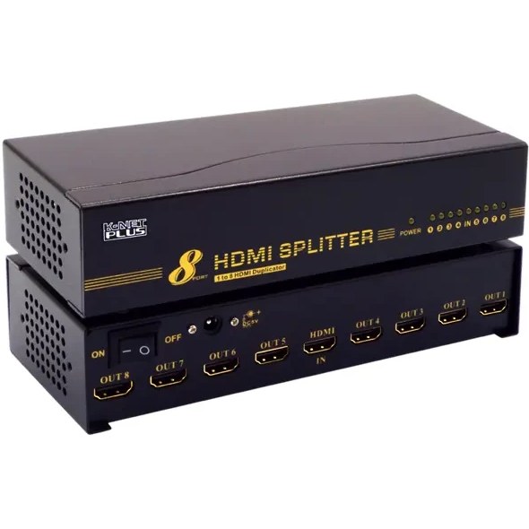 خرید و قیمت اسپلیتر 8 پورت HDMI ورژن 1.4 کی نت پلاس مدل KP
