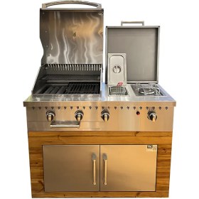 تصویر باربیکیو ۱۱۰ سانت کامل، استیل ترموود عرض ۶۰ 