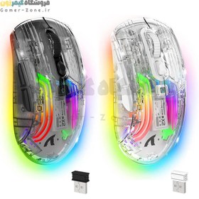 تصویر موس گیمینگ بی سیم اتک شارک به همراه داک شارژ مدل ATTACK SHARK X2 RGB / X2 Pro RGB Wireless Gaming Mouse + RGB Charging Dock 