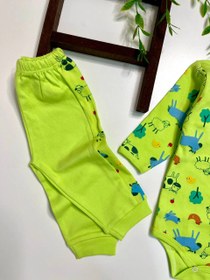 تصویر 3 تکه نوزادی حیوانات سبز pkc - سایز 