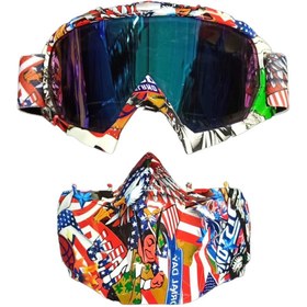 تصویر عینک موتور سواری فیس دار | USA face glasses USA Motorcycle face