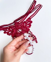 تصویر شورت لامبادا مرواریدی پروانه ای زنانه فانتزی - آبی Lambada shorts