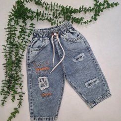 تصویر شلوارک لی کمر کش زاپدار 