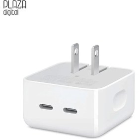 تصویر آداپتور شارژ اپل دو درگاه 35 وات Apple 35 Watt USB - C+C Charging Adapter