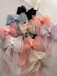 تصویر پاپیون حریر دنباله دار دوبل - کد 