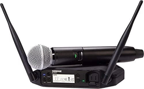 خرید و قیمت Shure GLXD24+/SM58 Dual Band Pro Digital Wireless Microphone  System for Church, Karaoke, Vocals - 12-Hour Battery Life, 100 ft Range, SM58 Handheld Vocal Mic, Single Channel Receiver