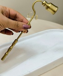 تصویر اسنوفر (شمع خاموش‌کن) برنجی طلایی – ارتفاع ۱۰، ۱۶ و ۲۰ سانتیمتر، رها مال - مدل ۲۰ سانت 