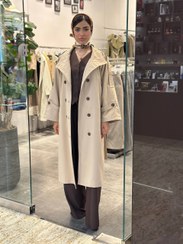 تصویر بارانی بلند سانتانا قهوه ای 