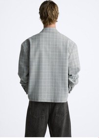 تصویر کت مردانه زارا OVERSIZE FIT CHECK BLAZER 