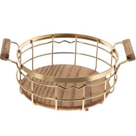 تصویر سبد میوه گرد بی وی کی مدل VK411120 طرح کاریزما طلایی 