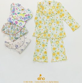 تصویر لباس راحتی ریلی بچگانه - گل های بنفشه کوهی / ۴۵ 