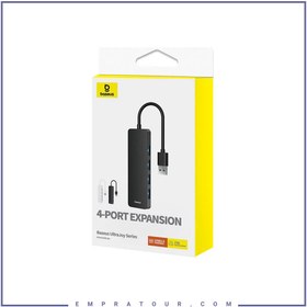 تصویر هاب یو اس بی چهار پورت بیسوس B0005280B111-01 BS-OH080 Baseus BS-OH080 Hub UltraJoy Series Lite 4-Port 15cm (USB to USB3.0*4)