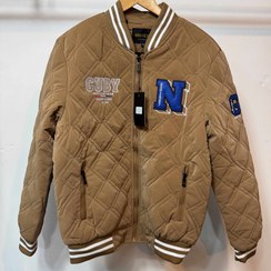 تصویر بامبر جکت موکا قهوه ای روشن | کاپشن بیسبالی قواره باکسی زیپ دار - XL 