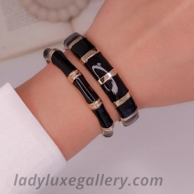 تصویر بنگل میناکاری پهن مشکی 