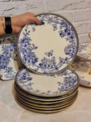 تصویر بشقاب پلو خوری و پیش دستی blue Spring محصول گونول Gönül ترکیه 