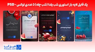 تصویر پک فایل لایه باز استوری شب یلدا (شب چله) 5 عددی لوکس – PSD با تخفیف بسیار ویژه 