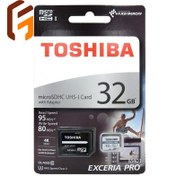 تصویر رم میکرو اس دی 32 گیگابایت توشیبا مدل M401 EXCERIA PRO TOSHIBA MICRO SDHC CARD 32GB EXCERIA PRO M401 95MB.S