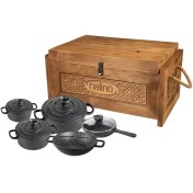 تصویر سرویس قابلمه چدن 9 پارچه نالینو مدل Dio Nalino Cast-Iron Dio Cookware Set 9 Pieces