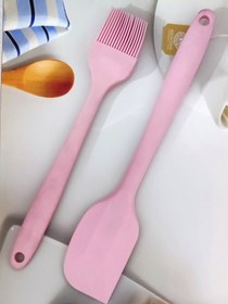 تصویر فرچه و لیسک سیلیکونی - فرچی زرد Silicone brush and squeegee