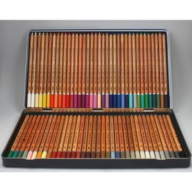 تصویر مداد پاستل گچی 72 رنگ کرتاکالر جعبه فلز Cretacolor 72 Color Pastel Pencils