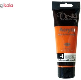 تصویر رنگ اکریلیک وستا 75 میل کد 4 نارنجی Vesta acrylic 75 ml, code 4, Cadmium Orange Hue