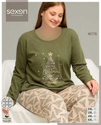 تصویر بلوز و شلوار سایز بزرگ نخ پنبه سکسن کد 40778 