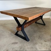 تصویر میز ناهارخوری آهن و چوب ترمو وود مدل TMD407 