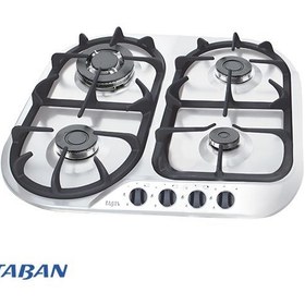 تصویر اجاق گاز 4 شعله توکار صفحه ای تابان مدل T402 استیل 