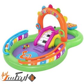 تصویر استخر بادی کودک با سرسره طرح پیانو بست وی Bestway 53117 Bestway 53117
