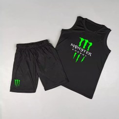 تصویر ست رکابی و شلوارک بدنسازی مدل MONSTER ENERGY 