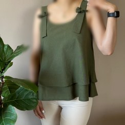 تصویر تاپ پاپیونی لینن 