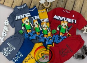 تصویر تیشرت شلوارک ماینکرفت رنگی پسرانه 