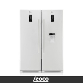 تصویر یخچال فریزر دوقلو 40 فوت لئوکو مدل اینترنال | INTERNAL leoco 40 feet twin fridge freezer model internal White leather