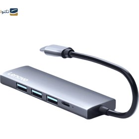 تصویر هاب USB-C لنوو 5 پورت مدل Lenovo Docking Lenovo USB-C Hub Lenovo Docking With 5 Ports