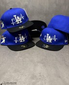 تصویر کلاه کپ فیت بک LA آبی مشکی کد269 