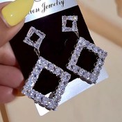 تصویر گوشواره جواهری لوزی 