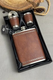 تصویر هیپفلاسک nbco مدل چرم 