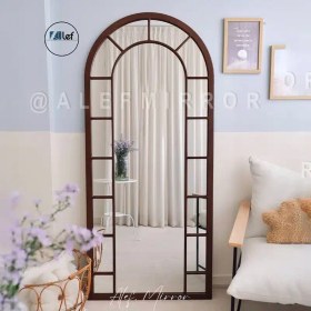 تصویر آینه قدی فلزی الف طرح تاج سایز ۷۰ در ۱۸۰ 