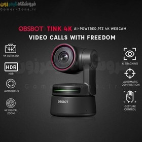 تصویر وب کم 4K مجهز به هوش مصنوعی آبسبات تاینی مدل OBSBOT Tiny 4K AI PTZ Webcam 