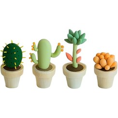 تصویر مجسمه گلدان کاکتوس 4 تایی - گوگولی ها 