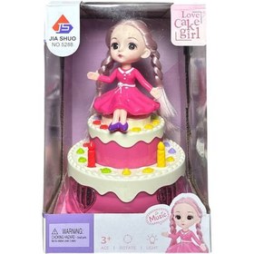 تصویر کیک تولد موزیکال مدل love cake girl کد 5288 