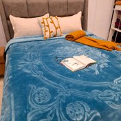 تصویر پتو دونفره نرمین طلایی تراکم بالا 